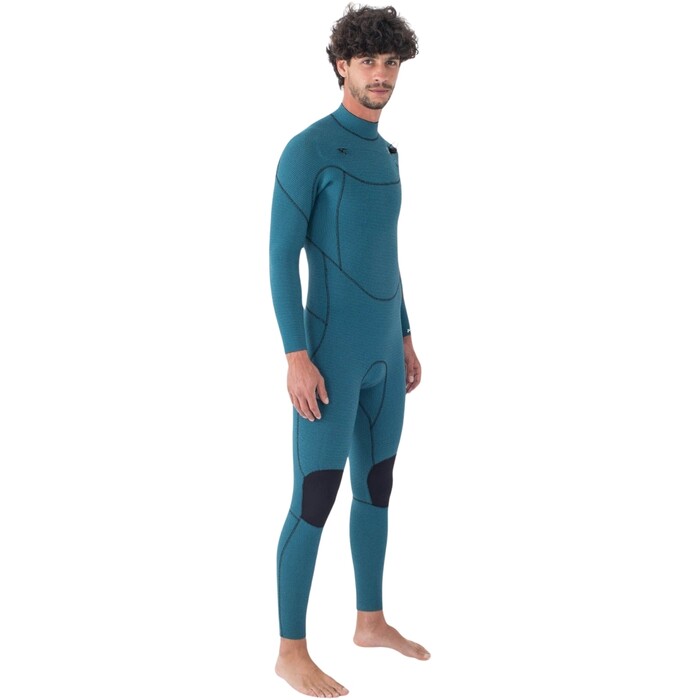 2024 Hurley Mens Plus 4/3mm Chest Zip Wetsuit MFS0012403 - Black / Sky / Blue